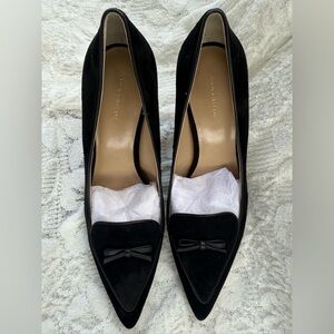 Ann Taylor Black Suede Pointed Heels